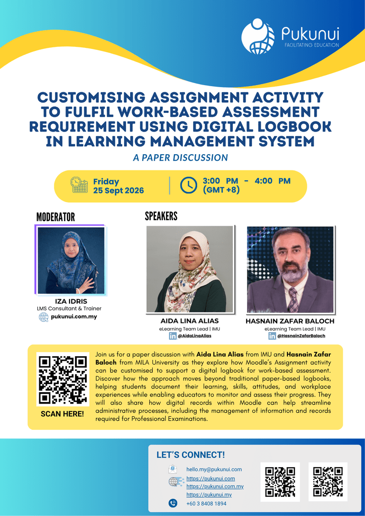 Customising Assignment Activity to Fulfil Work-Based Assessment Requirement Using Digital Logbook in Learning Management System